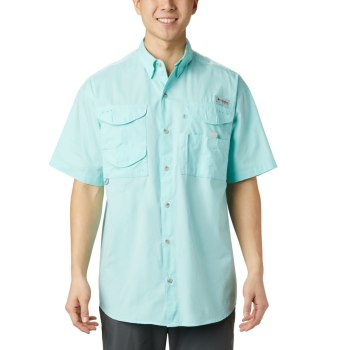 Columbia Overhemd Heren, PFG Bonehead Short Sleeve Big LichtBlauw, 27ENMROYA